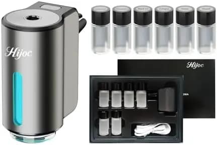 Essential Oil Diffuser and Smart Auto Deodorant - USB Rechargeable, Automatic Sensor, 6 Included Oils