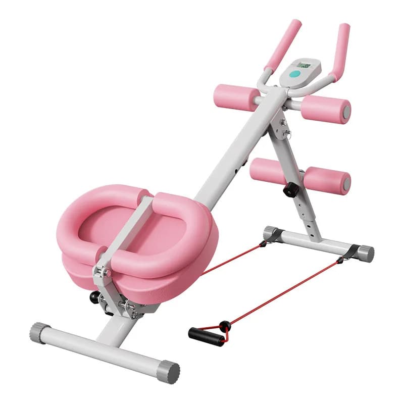 Foldable Abdominal Roller with Adjustable Steel Frame, Life Modeling Tool and Reinforcing Central Muscles, for an Effective Weight Loss Training