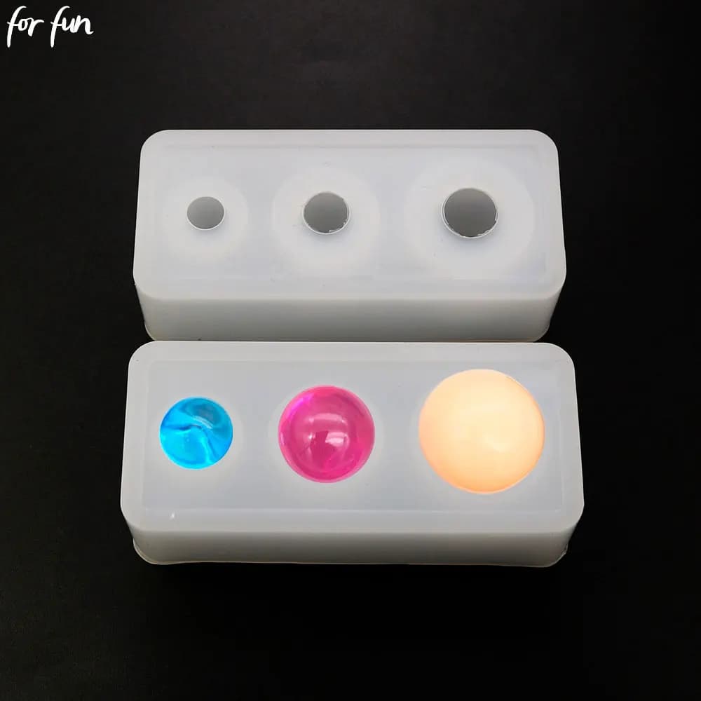 Stampo in silicone epossidico per resina, 1 pezzo, fai da te, a forma di sfera rotonda, per decorazioni a tema cielo stellato, gioielli, pianeti e sfere a specchio