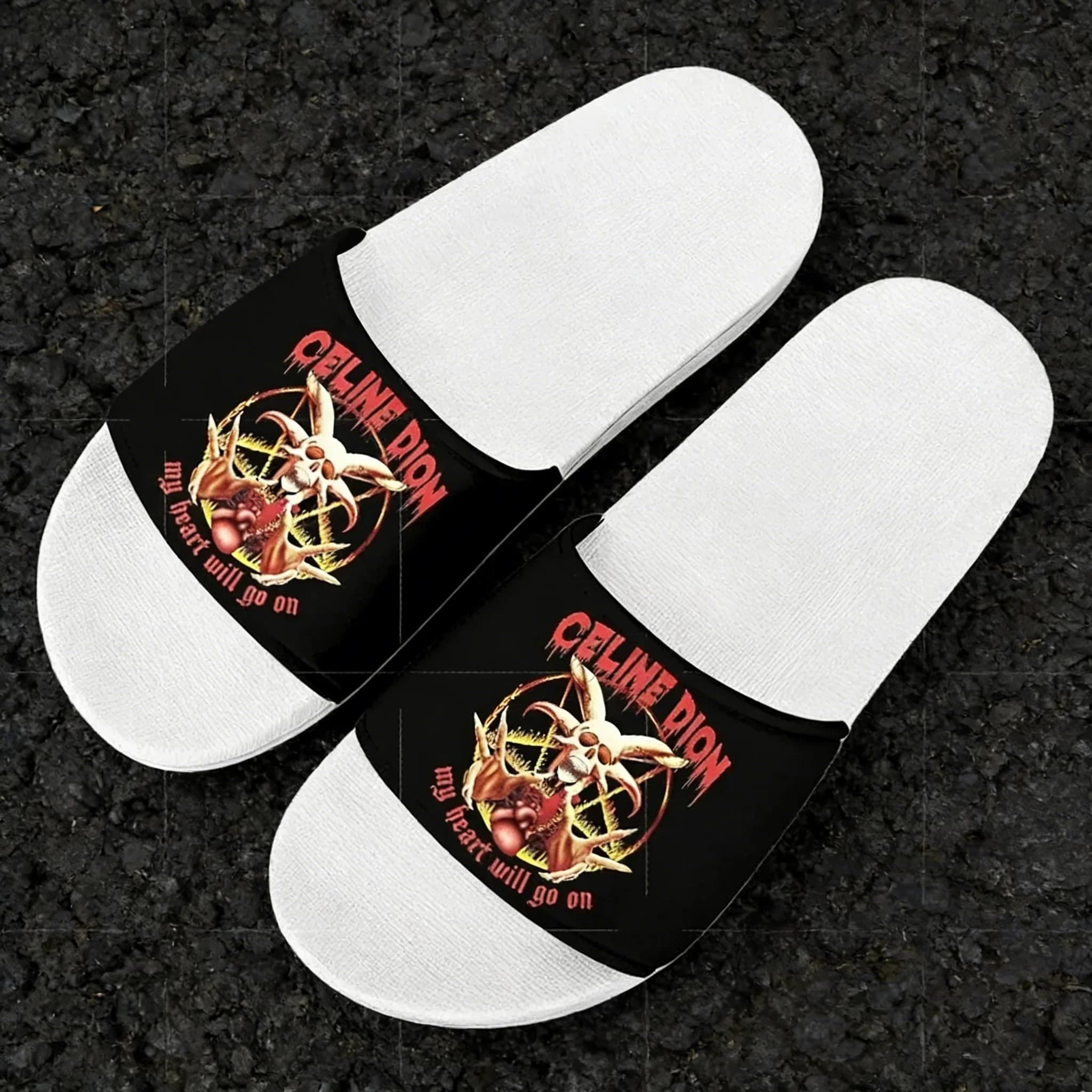 Ciabatte Celine Dion My Heart Will Go On, Scarpe da Acqua per Casa, Sandali da Spiaggia e Piscina per Uomini, Donne e Adolescenti, Ciabatte Estive Personalizzate