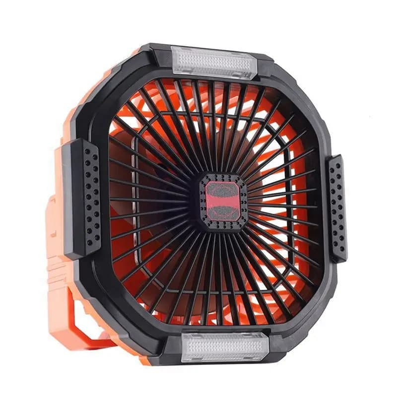 B52C Outdoor Portable Camping Tent Fan With LED Light 5200Mah Powered Rechargeable Rotation Lantern With Hook Picnic