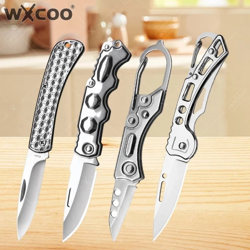 Coltello Pieghevole WXCOO per Tagliare Carne, Frutta e Pesce, Mini Coltello da Cucina Multiuso per Tagliare Verdure e Tritare Carne