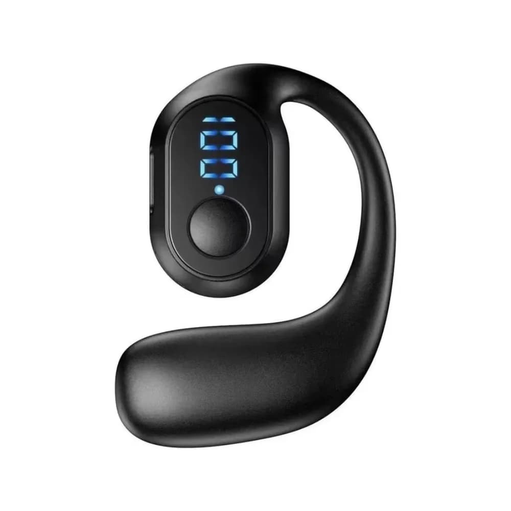 Cuffie Wireless Bluetooth 5.3 con Design a Gancio per Orecchio, Impermeabili IPX5, Auricolari Singoli con Display LCD, Vivavoce TWS