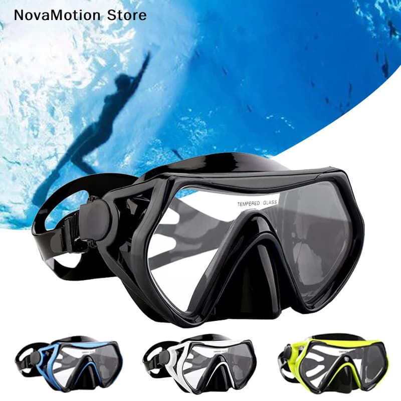 [NM]Swimming Eyewear Tempered Glass Adults Water Sports Equipment Snorkeling Diving Mask Transparent Large Frame Goggles[NM]