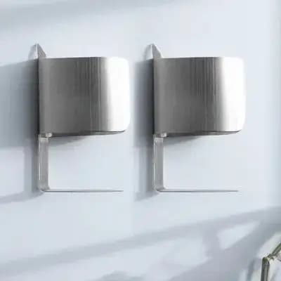 2 Pezzi Porta Spazzolini in Acciaio Inossidabile, Impermeabile, da Parete, per Bagno, Senza Foratura