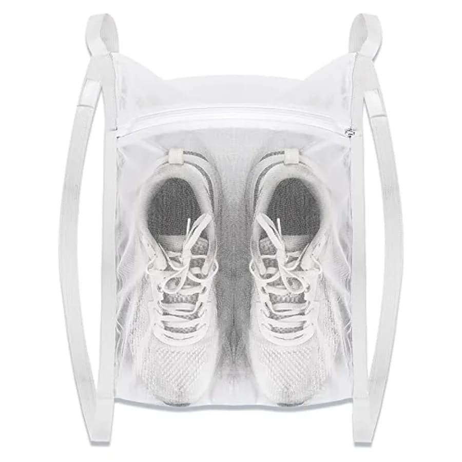Laundry Bags, Sneaker Wash and Dry Net Bag for Dryer Sneaker Laundry Bags Large HoneyComber Mesh Bags with Zipper and Strap for