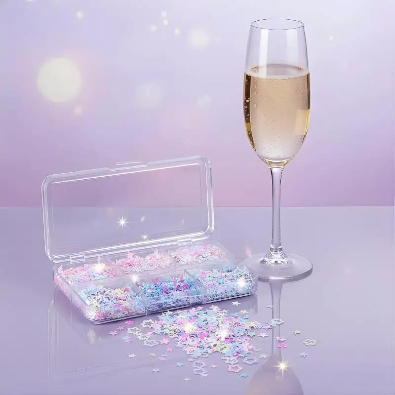 Holographic Star Half Moon Nail Art Glitter 3D Sequins Decoration For DIY Home Salon Nail Extension
