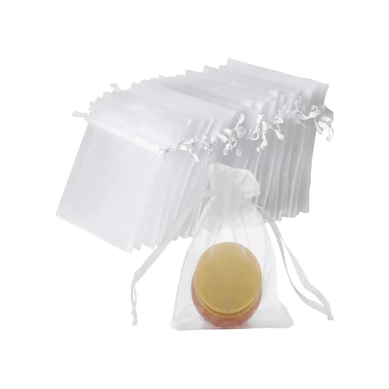 50/100 Pezzi Sacchetti in Organza 7x9 9x12 10x15 13x18CM, Piccole Buste Regalo, Sacchetti per Gioielli, Decorazioni per Matrimoni e Feste, Sacchetti con Cordoncino, Accessori per Feste