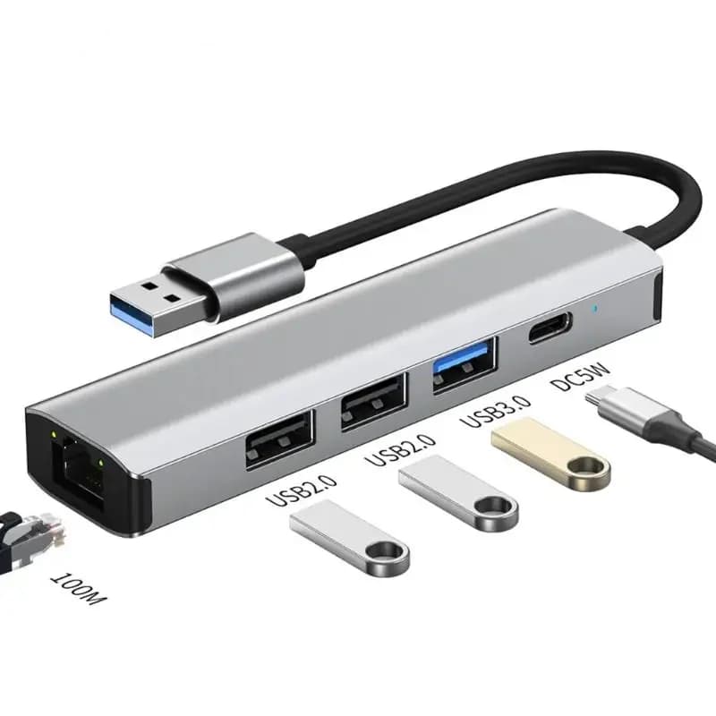 Hub Ethernet RJ45100Mbps con docking station USB 3.0 USB 2.0 di tipo C Espansore USB per connessione Internet Q84A