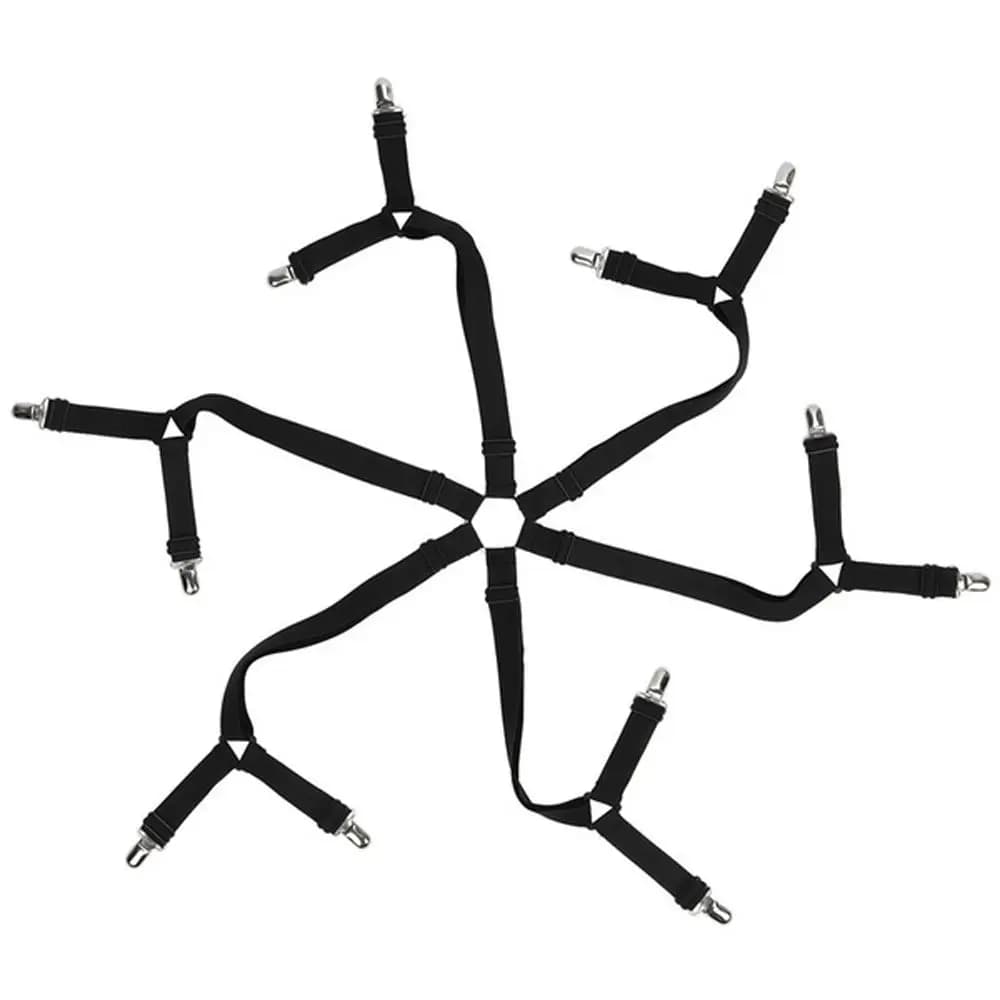 12 Clip supporto per lenzuolo elastico elementi di fissaggio copertura antiscivolo Clip per materasso regolabile cinturino di fissaggio in Nylon elastico gripper foglio