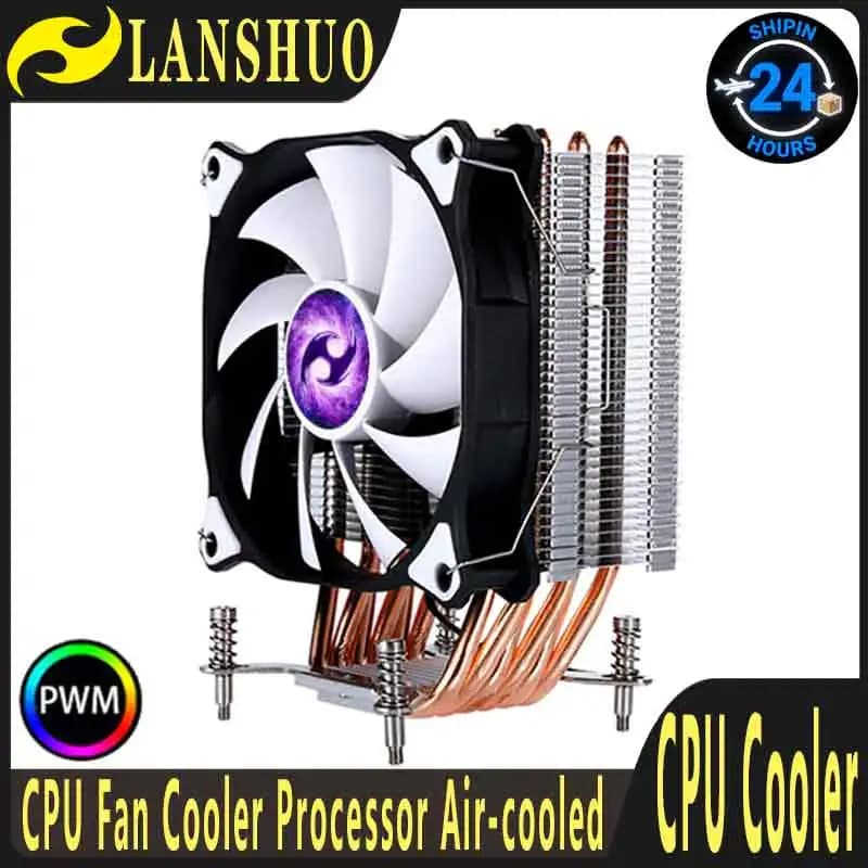 LANSHUO Dissipatore di Calore a 6 Tubi di Calore per CPU con Ventola da 120mm, Raffreddamento ad Aria, Compatibile con LGA1200 1700 1851 115x 2011-3 2066 x79 x99
