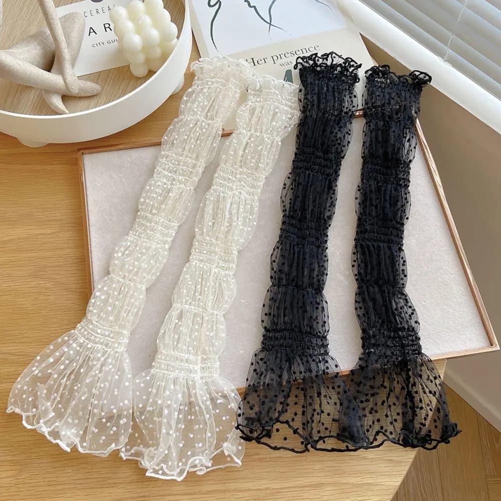 Women's Summer Parasol Sleeves in Lace, UV Protection and Breathable, for Cycling and Driving, Without fingers