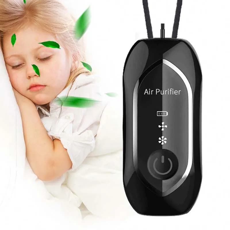 Purificatore d'Aria Indossabile a Collana, Ioni Negativi per Eliminare Germi e Formaldeide, Sollievo dalle Allergie, Depuratore Ionico Personale Portatile