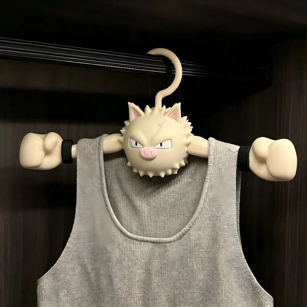 Creative Pokemon Clothes Hanger Primeape Geodude 3D Printed Funny Wardrobe Storage Hanger Home Decor Fans Gift