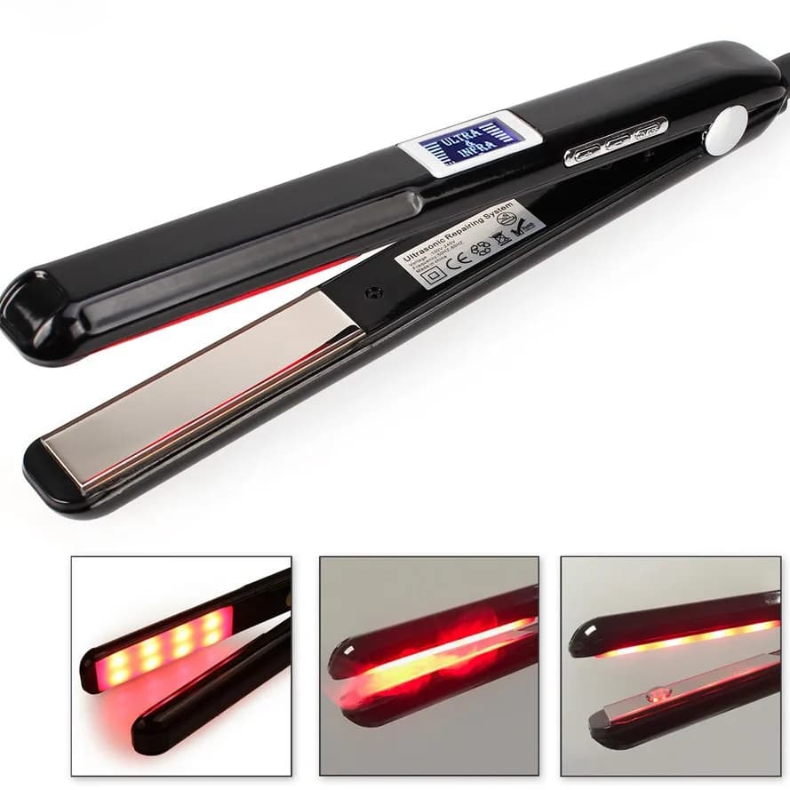 Multi-Function Wide Plate Ultrasonic Hair Straightener, Repair Damaged Hair, Flat Iron, 6-in-1 Care Machine