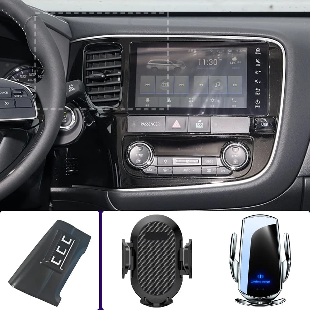 Supporto per telefono da auto per Mitsubishi Outlander 2016-2021 supporti per telefoni cellulari ricarica Wireless per auto accessori speciali per Base fissa