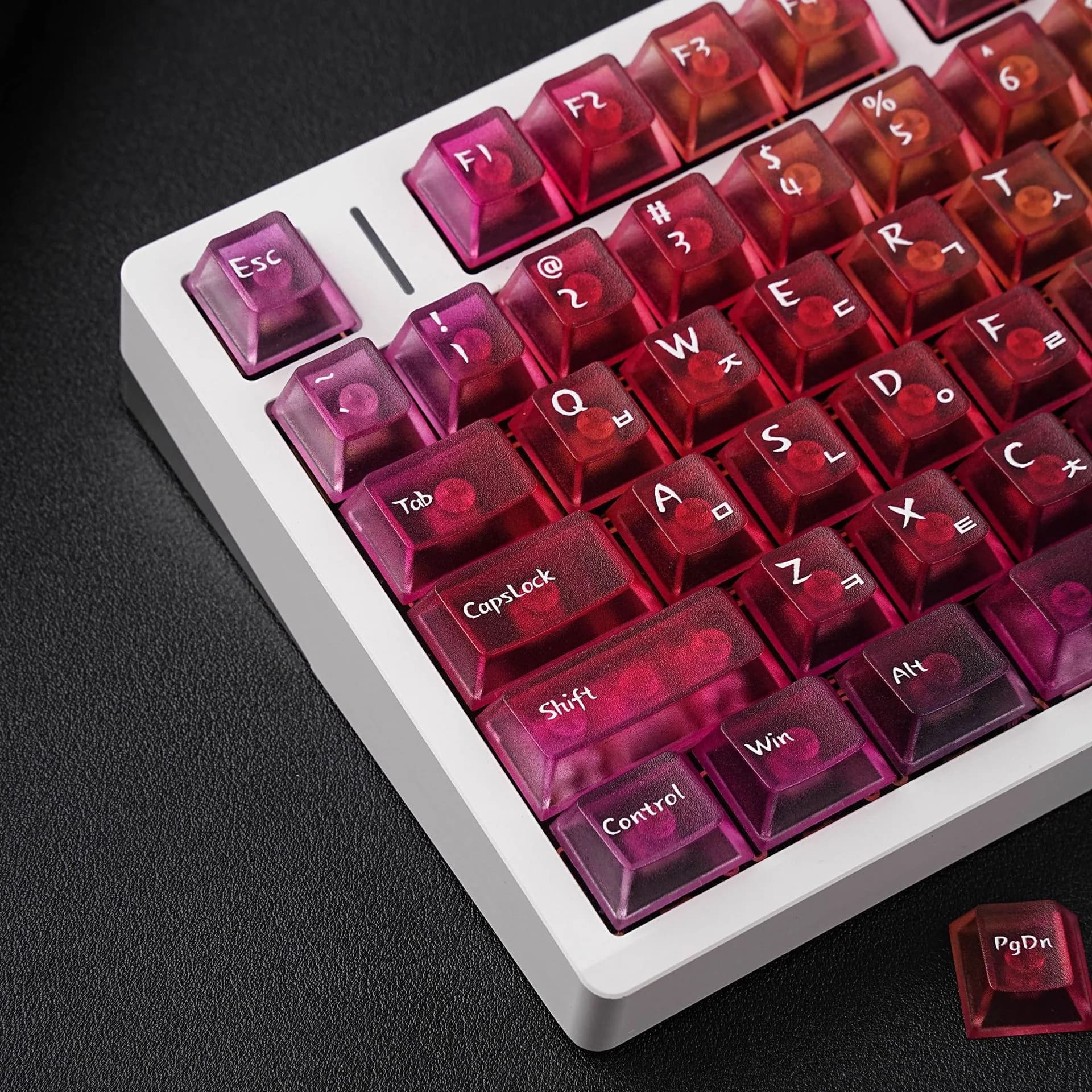 Copritasti coreani trasparenti sfumati Cherry Profile Tastiera meccanica Keycap Tastiera da gioco retroilluminazione Copritasti RGB adatti su misura