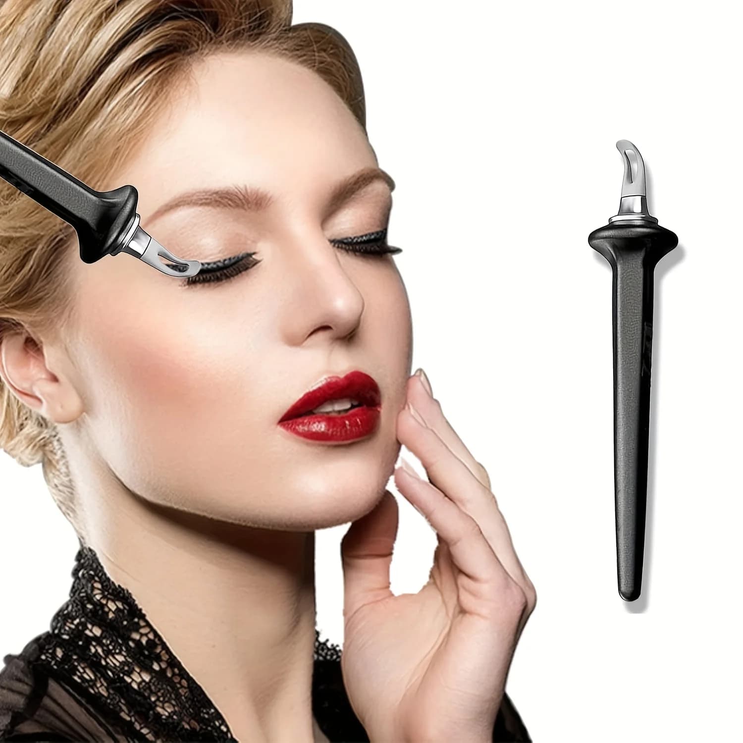 Pennello professionale per eyeliner nero, disegno fluido, applicazione precisa, impermeabile, a lunga durata, per uso quotidiano.