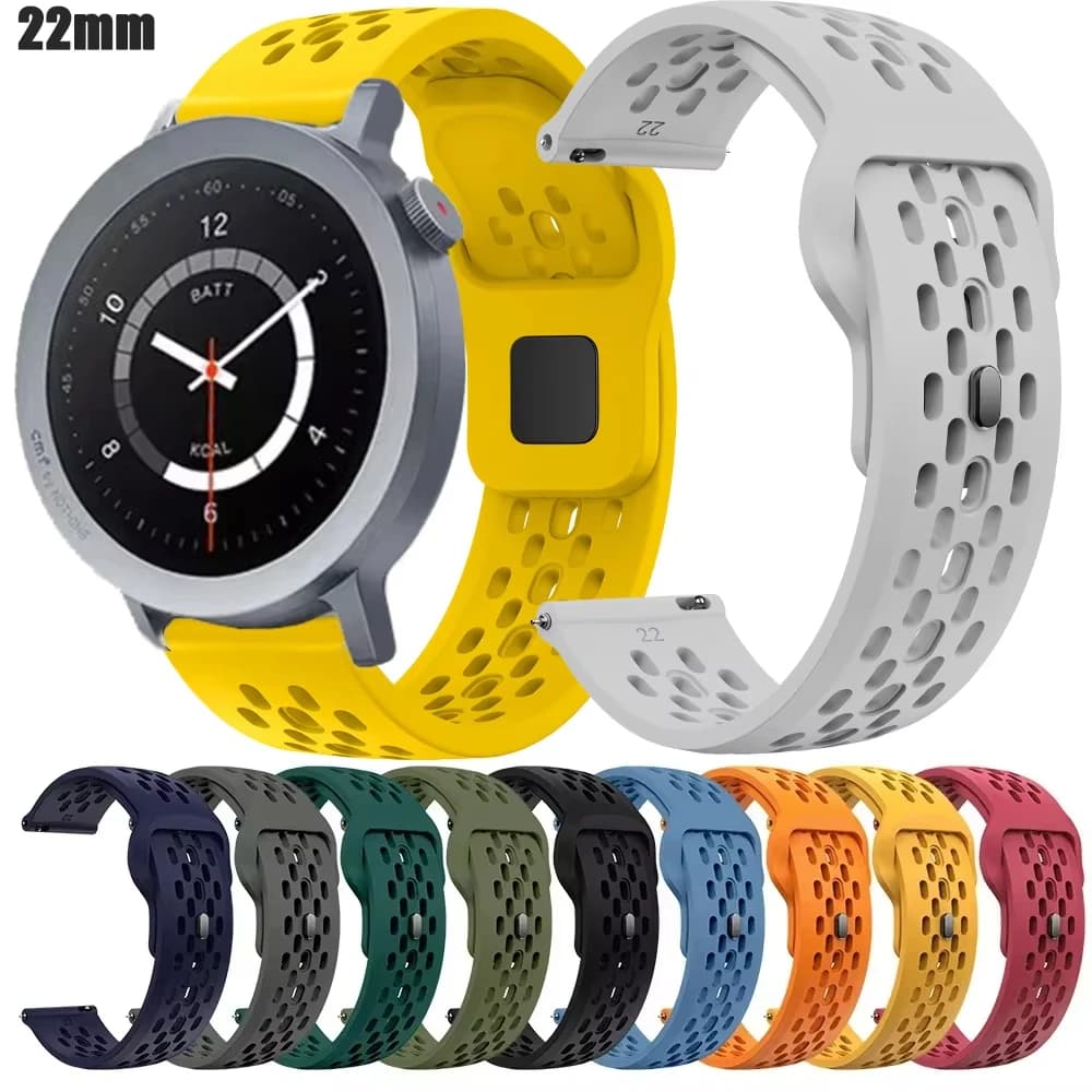 Cinturino per orologio intelligente da 22 mm per CMF Watch Pro 2 cinturino sportivo in silicone traspirante Correa per braccialetto CMF di Nothing Watch Pro 3/2
