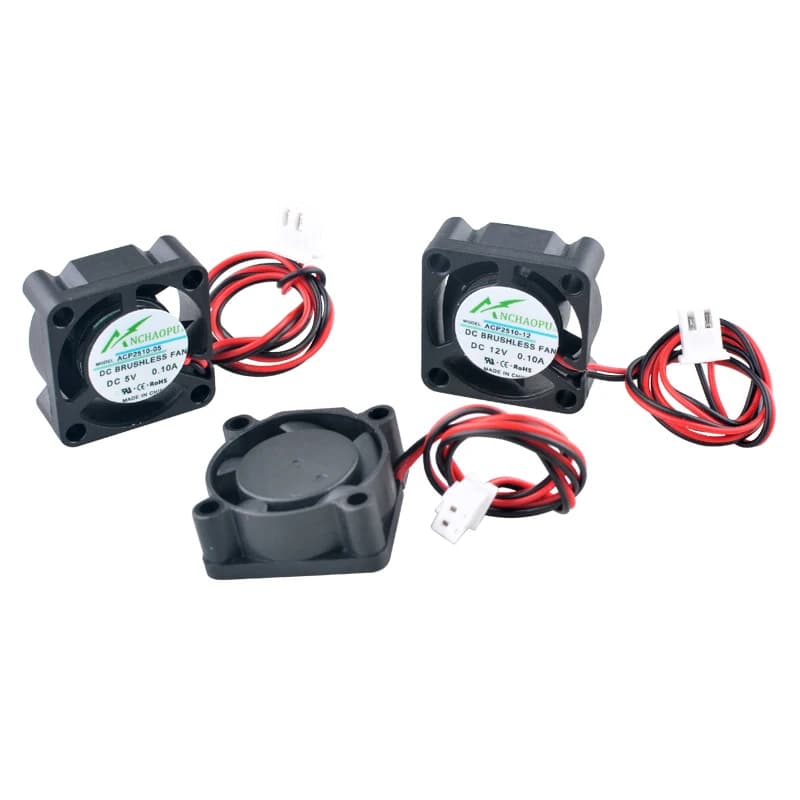 ANCHAOPU Ventola da 2,5 cm 25 mm 25x25x10 mm DC5V/12 V/24 V 2 pin Micro ventola a flusso assiale ventola di raffreddamento per proiettori/Raspberry Pi/atomizzatori