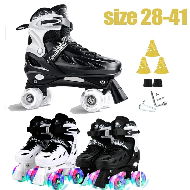 Kid Roller Skate Shoes 4 Wheel Skating Sport principiante Roller Shoes Childer Boy Girl Unisex Sport Flash Shoes Sneakers Rollers