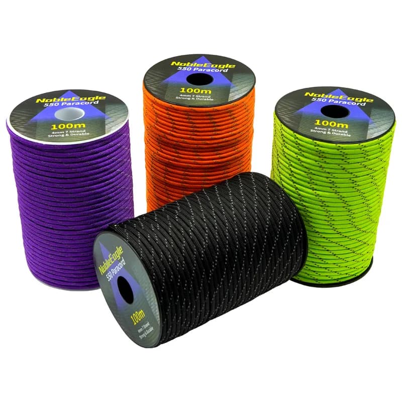 Military reflective paracord 7 wires 4mm 550 cable for parachute tactical camping tent cord DIY bracelet rope for weaving