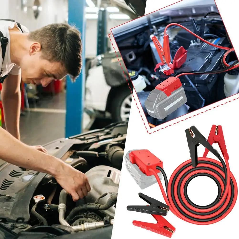 Cavi Adattatori per Avviamento Portatile per Batteria Lidl Parkside X20V TEAM con Clip di Avviamento per Auto Senza Batteria