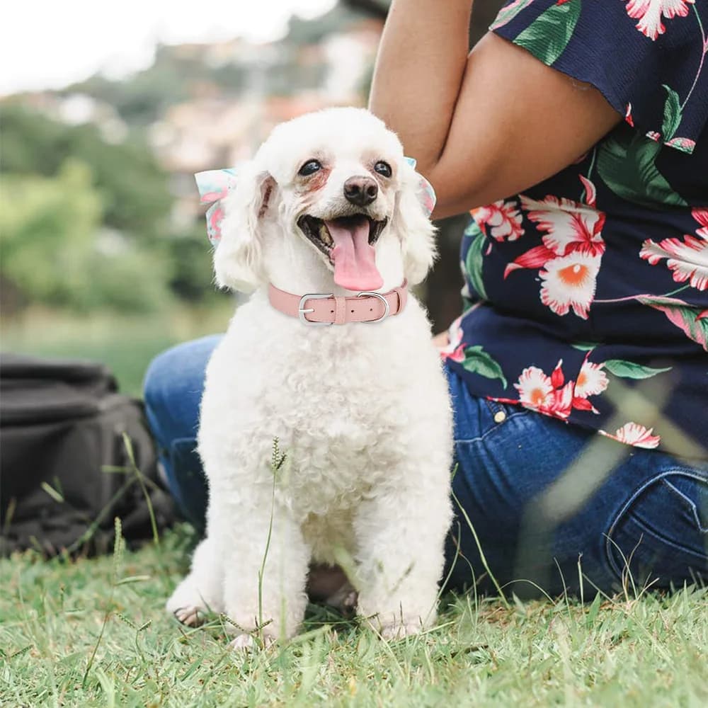 PU Leather Dog Collar Soft Good Breathability Pet Collars Adjustable Dogs Necklace for Small Medium Large Dogs Pets Accessories
