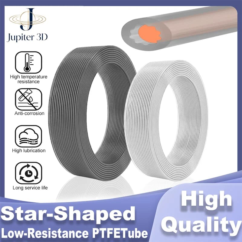 New Arrival Star Shaped PTFE Tube Low-Resistance Ultra-Smooth Flow Heat-Resistant 1.75mm Teflon Tube 3D Printer PTFE Bowden Tube