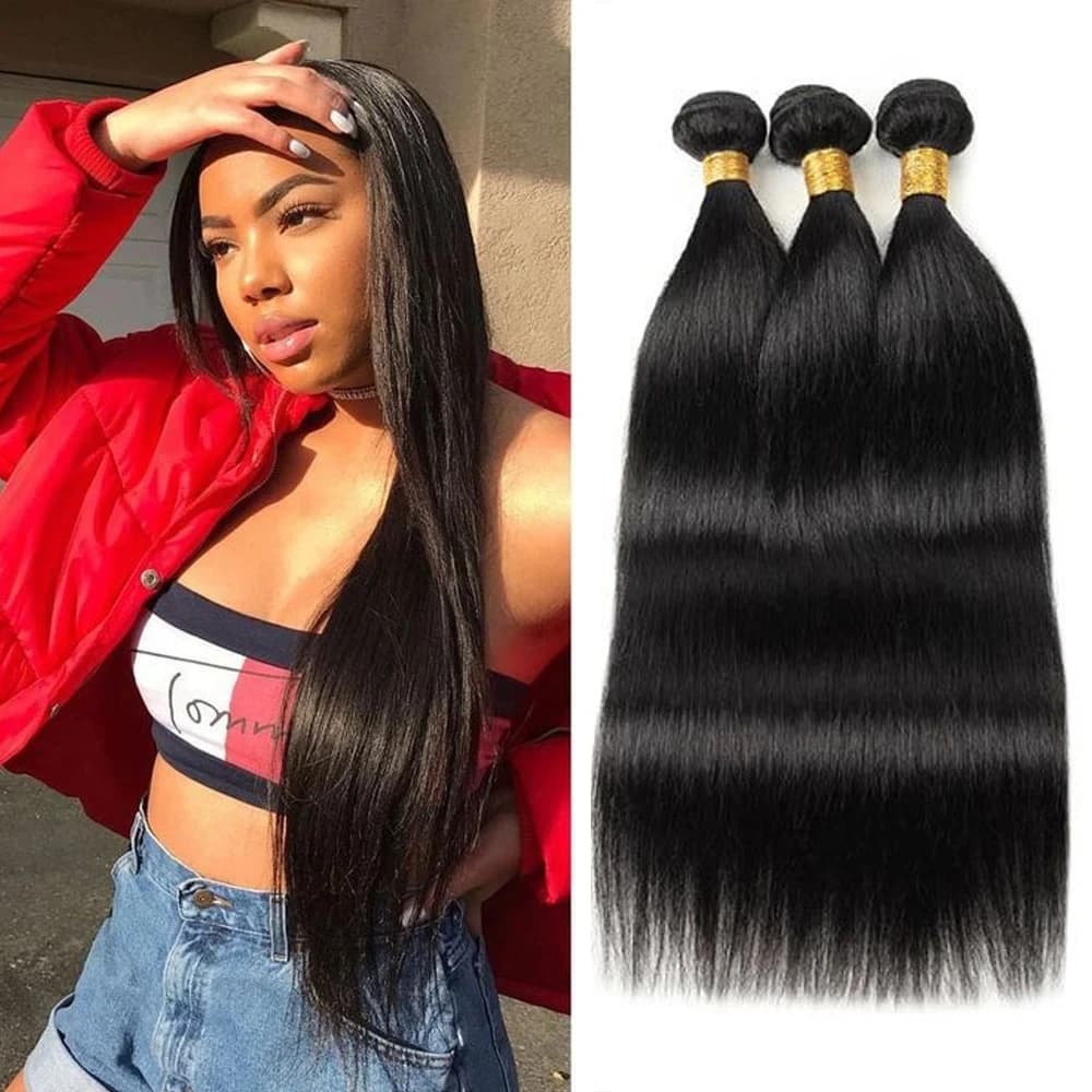 Extension of Hair Straight Brazilian Virgins Untreated, Offers for 1/3/4 Packages of Human Hair