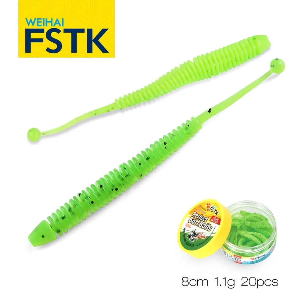 20 pz 1.1g 8 cm odore di pesce Morbido Verme Gamberetti Pesce Oceano Rock richiamo basso Jerkbait odore di gamberetti Wobblers Carpa Pesca Peche richiamo morbido