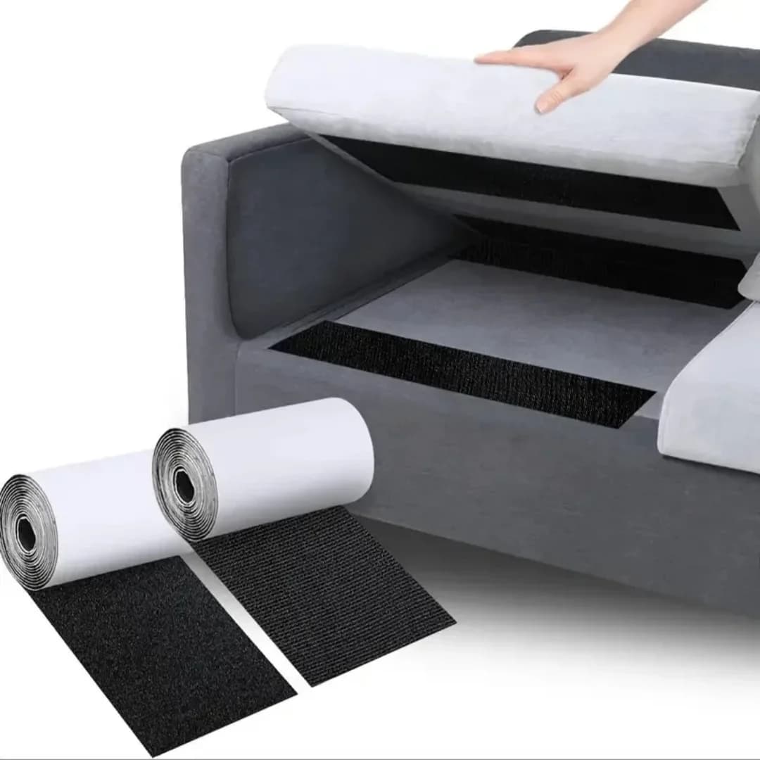 1Pair 1/2meters Nylon Couch Cushion Non-Slip Grip Tape Adhesive Hook and Loop Strips for Fabric Outdoor Patio Cush
