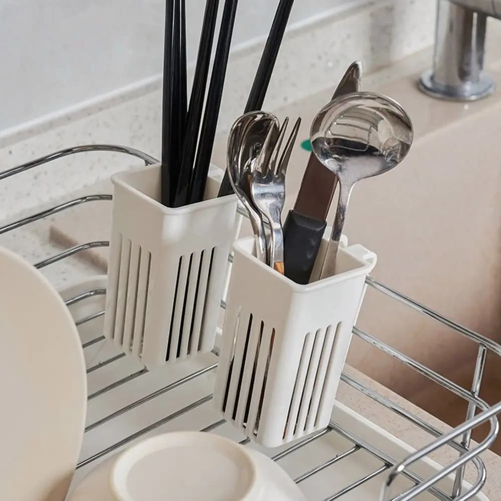 Kitchen Cutlery Storage Racks Plastic Chopsticks Holder Wall Hanging Cutlery Drainage Basket Storage Box