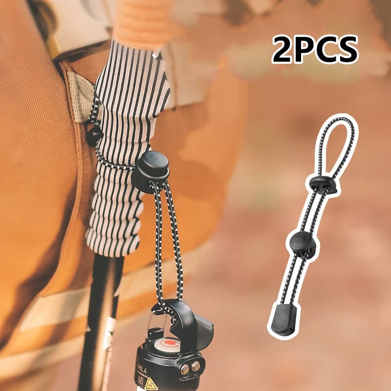 2pcs Backpack Walking Stick Holder Trekking Hiking Pole Fixing Tie Cord Rope Outdoor Sports Small Tools Camping Mountain Tools