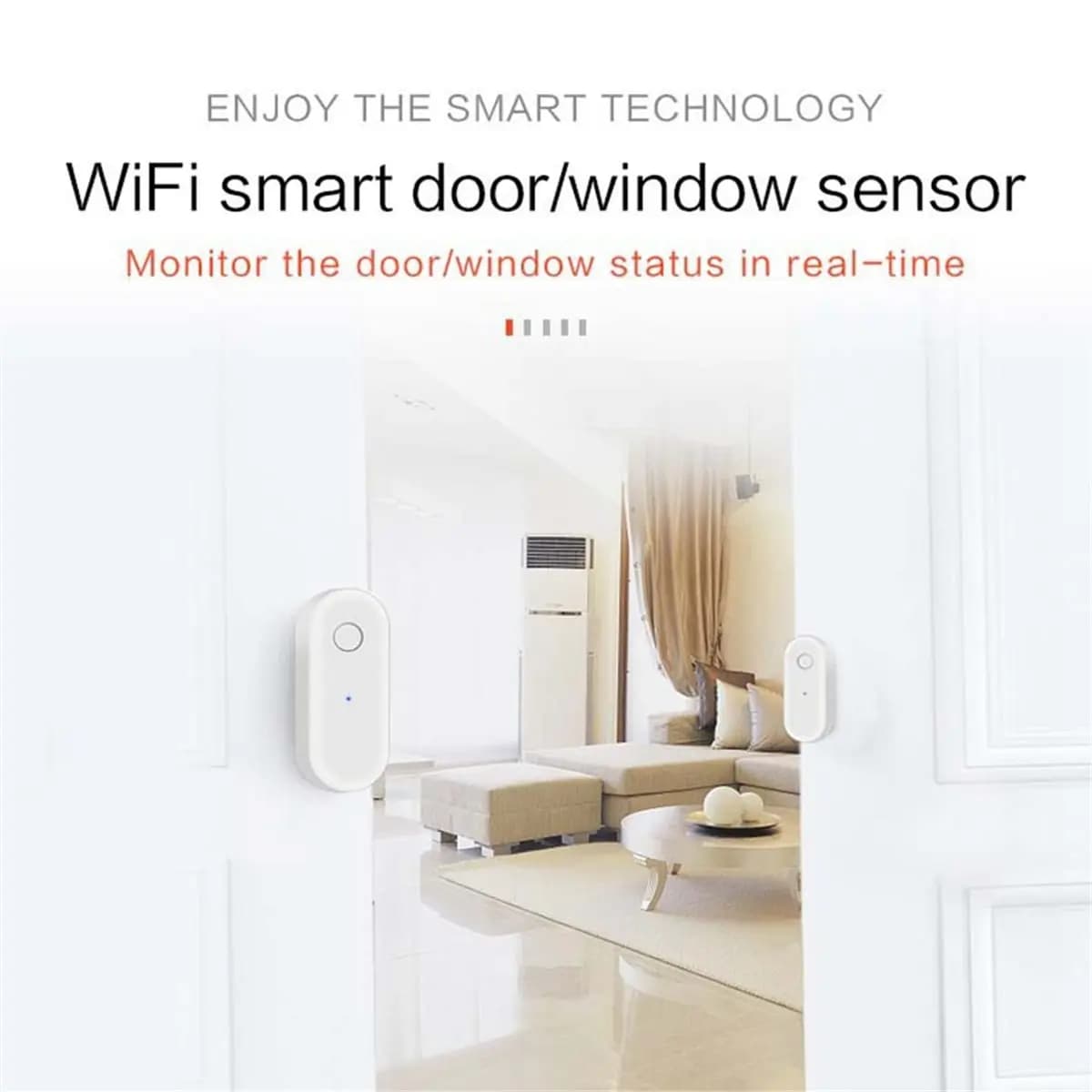 Tuya Wifi Sensore per porte e finestre Allarme antifurto intelligente Avvisi in tempo reale Controllo app Sicurezza domestica intelligente