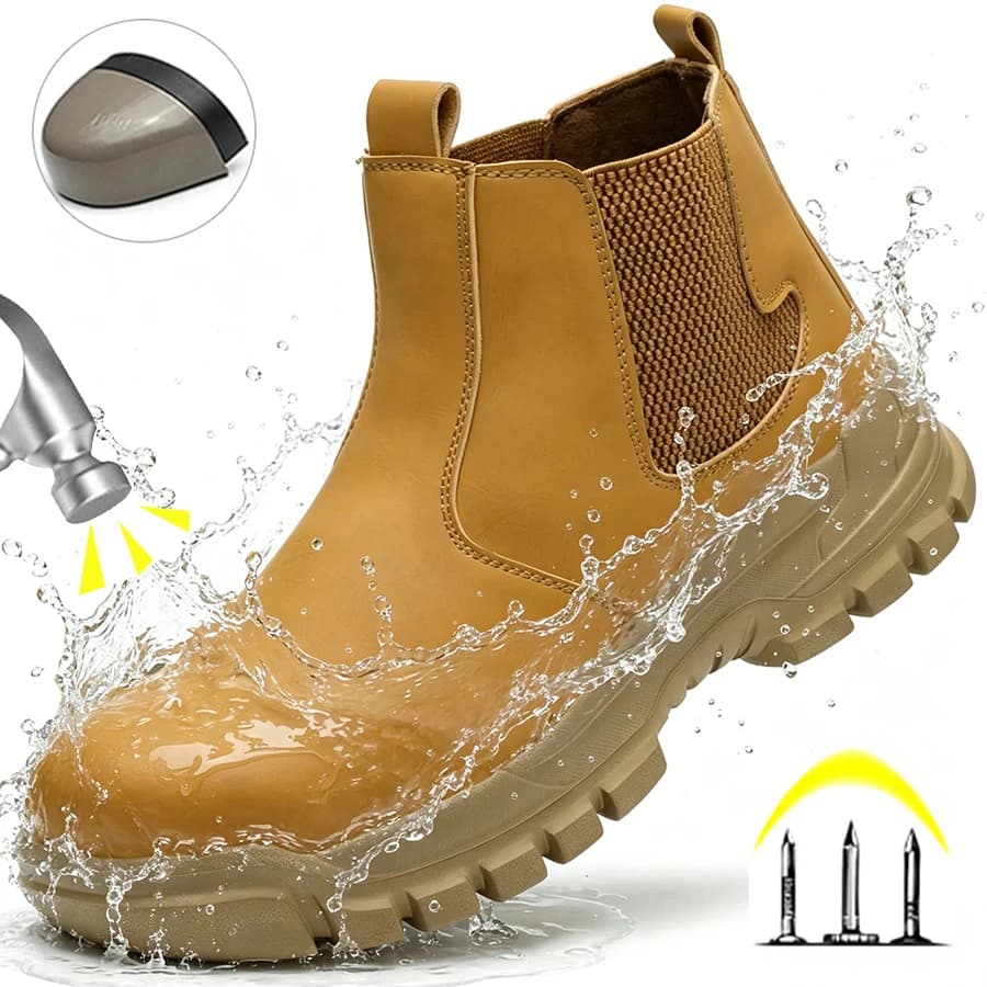 Scarpe Antinfortunistiche Leggere da Uomo con Punta in Acciaio, Calzature da Lavoro Antiurto e Antiperforazione, Stivali di Sicurezza Indistruttibili per Esterni