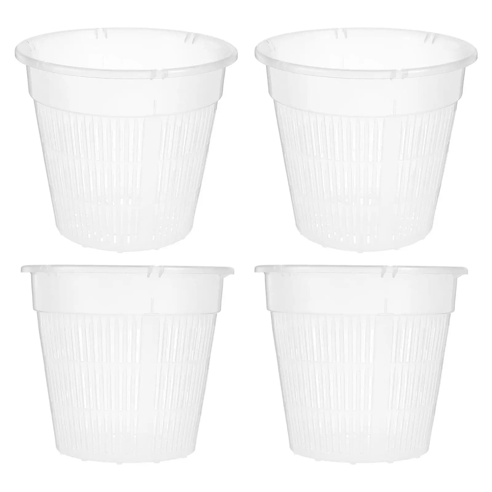 4Pcs Hydroponic Vegetable Planting Baskets Root Control Plastic Mesh Cups Balcony Garden Soil-Free Cultivation Net Pots