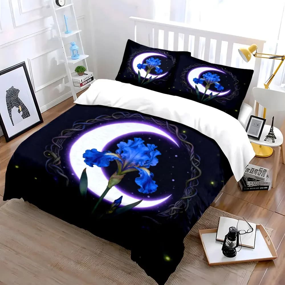 "Moonlight Floral Decor Set" Soft Comfortable Duvet Cover Bedding Set Included 1*Duvet Cover & 2*Pillowcases, gift
