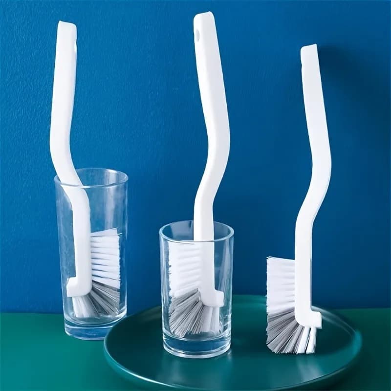Set di 3 Spazzole Multiuso con Manico Lungo per Pulizia di Cucina, Bagno, WC, Esterni, Senza Angoli Morti, per Frullatori e Tazze