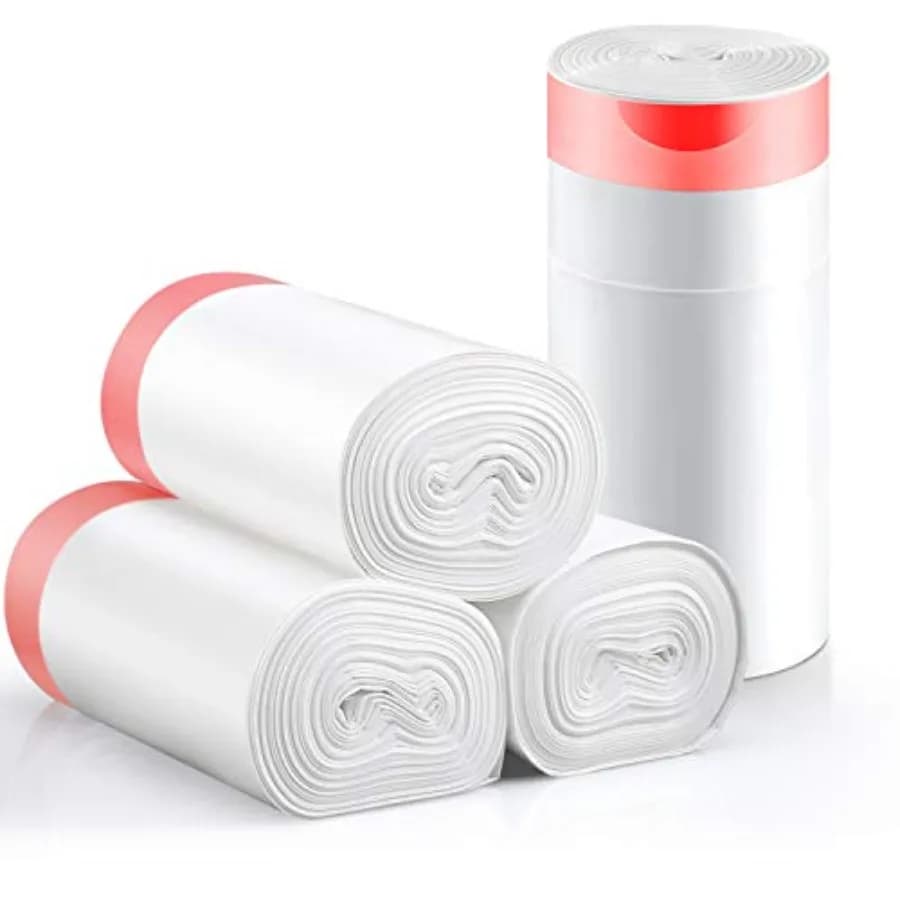 Sacchetti per Rifiuti Piccoli, 192 Pezzi, 4 Galloni, con Cordoncino, Sacchi per Spazzatura Extra Spessi, Sacchetti in Plastica per Bidone della Spazzatura, per Bagno