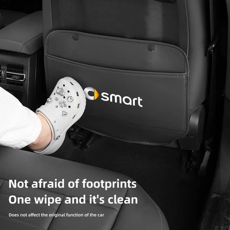 Car Seat Anti-Calcio Pad Leather Cover for Smart Fortwo 451 453 450 EQ Forfour Coupe Cabrio Crossblade ROADSTER
