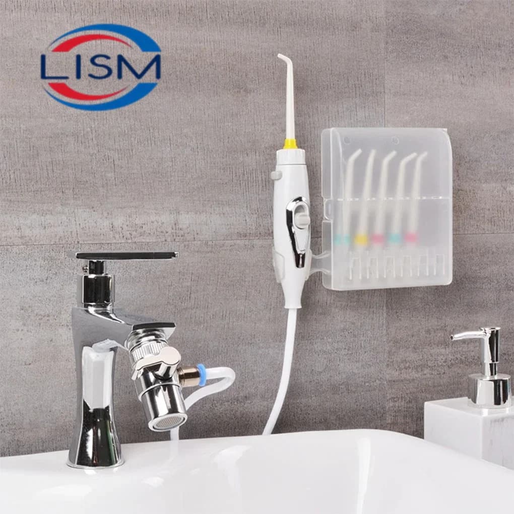 Irrigatore Orale Dentale SPA con Rubinetto, Idropulsore per Denti, Spazzolino Irrigante, Pulizia dei Denti, Getto d'Acqua con Interruttore, Idropulsore Familiare