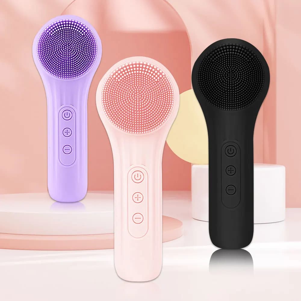 Sonic Silicone Face Brush Detergent Vibration Roller Scrubber Pore Massage for Deep Cleansing Detergent for Waterproof Face
