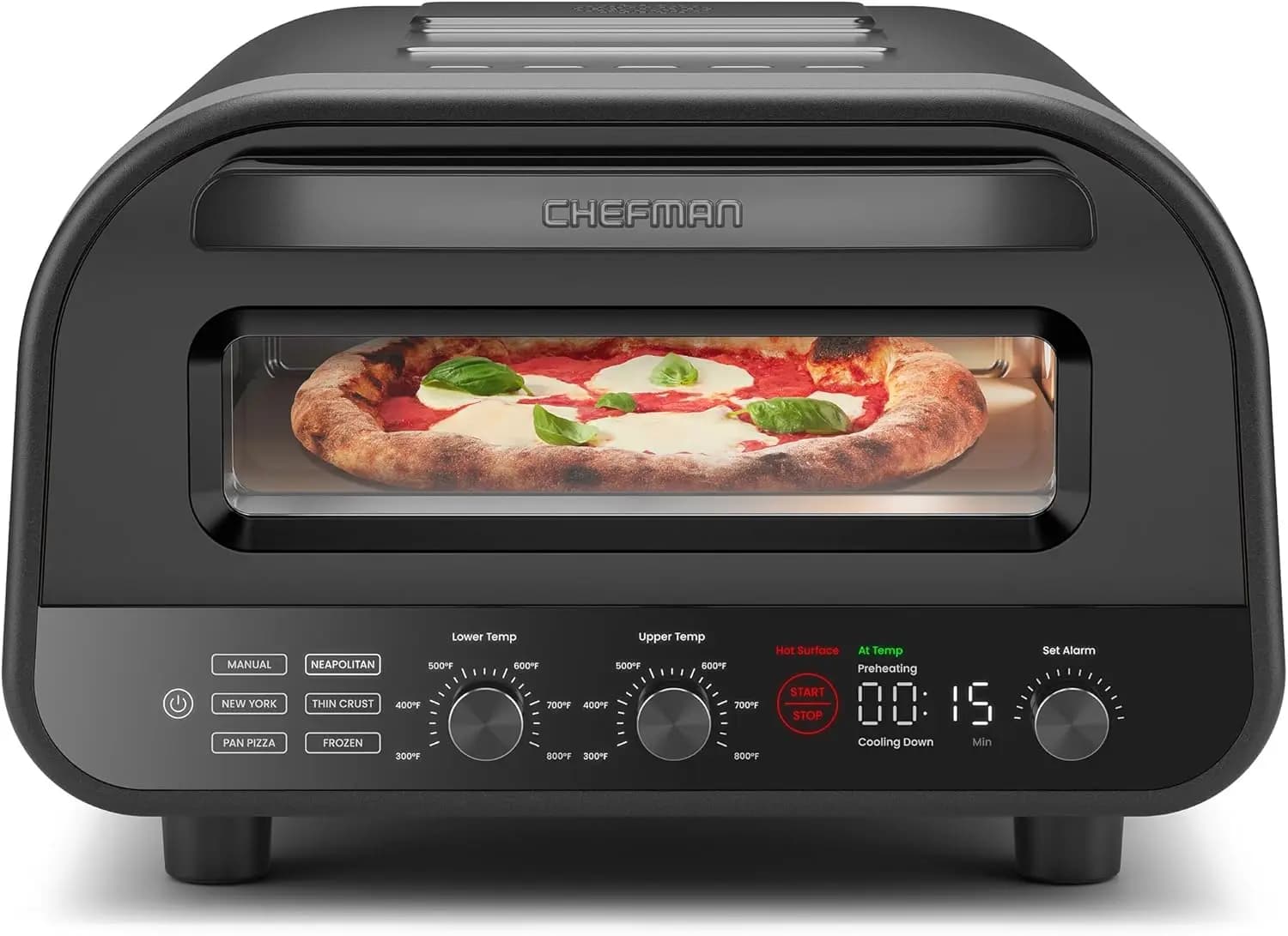 Forno per Pizza da Interno - Produce Pizze da 30 cm in Pochi Minuti, Riscalda fino a 800 Gradi ° F, Piano di lavoro elettrico con preimpostazioni, pietra e pellicola incluse