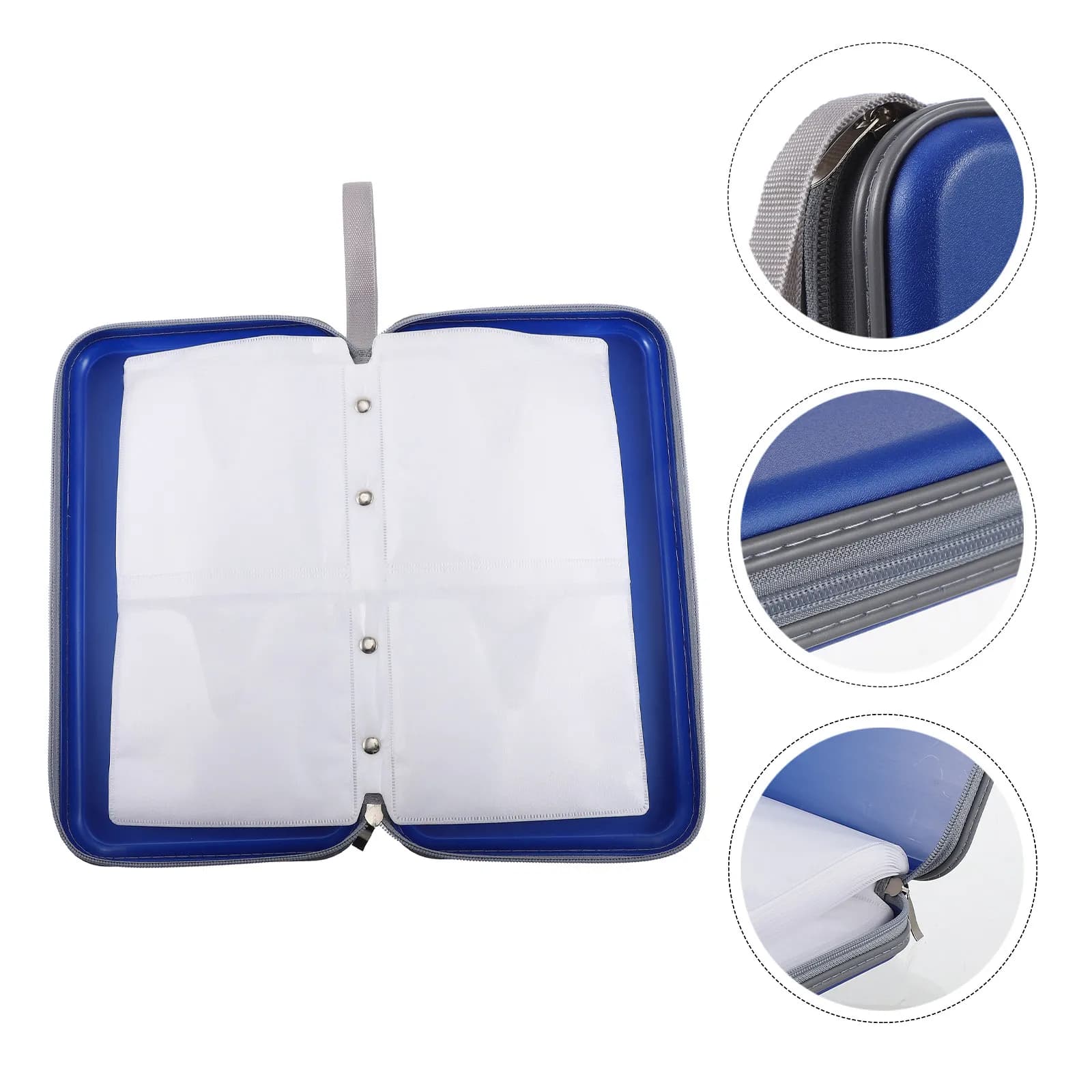 80-Slot Cd Bag Plastic Dvd Organizer Media Case with Zipper Closure Handle Strap for Travel Disc Storage Cd Holder Dvd Wallet