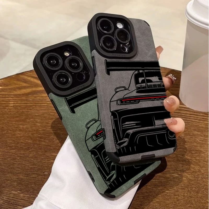 Cool Sports Car Phone Case For iPhone 17 16 Pro 15 Plus 14 13 12 11 Pro Max 17 Air XR X XS 7 8 Plus SE 2022 Faux Leather Cover