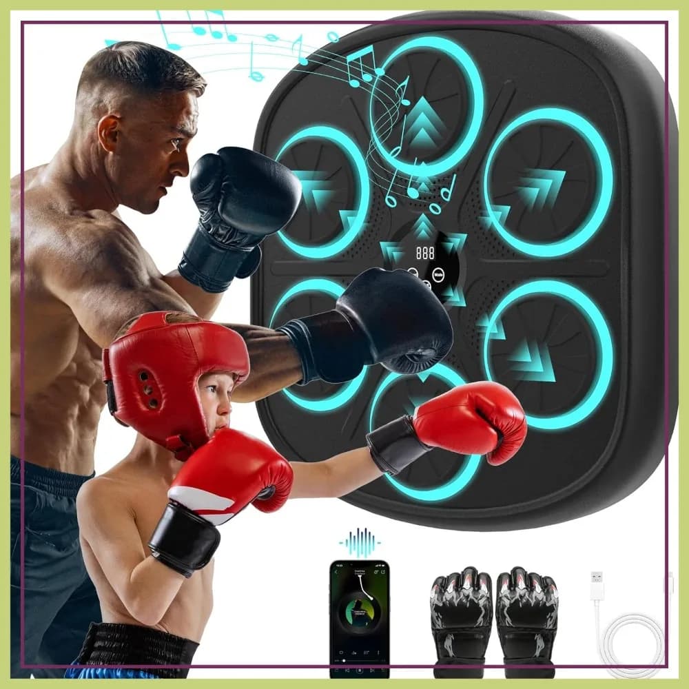 Macchina da boxe musicale da parete con Bluetooth, sacco da boxe per allenamento in casa, include guanti