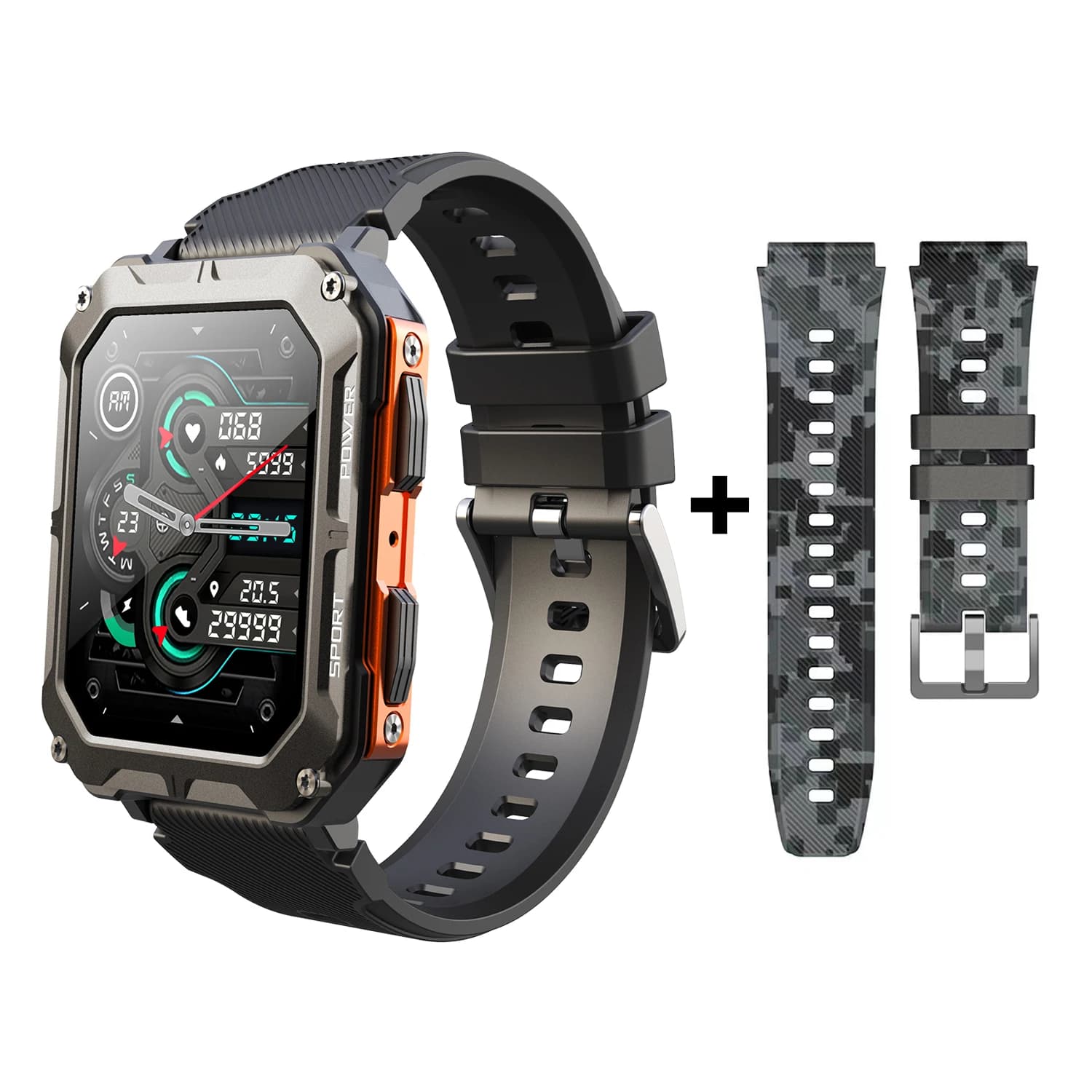 C20Pro Smart Watch da uomo Assistente vocale Chiamata Bluetooth Business Sport all'aria aperta IP68 Smartwatch da donna impermeabile per Android iOS