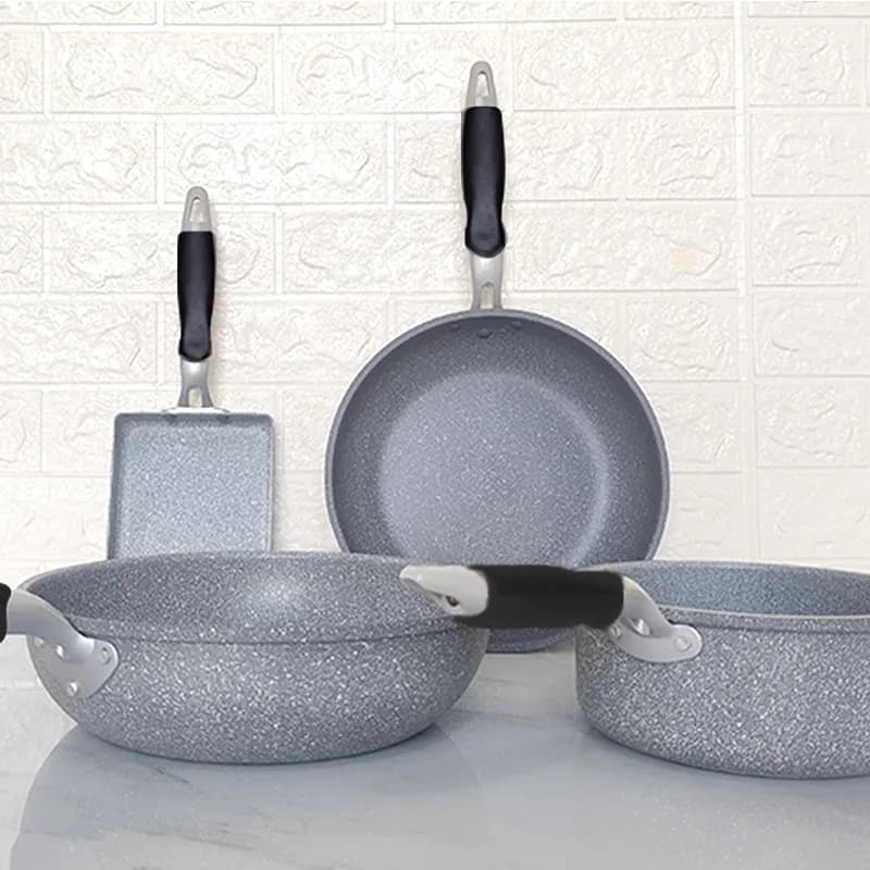 28cm Maifan Stone Nonstick Aluminum Cookware Set, Frying Pan Skillet Wok Soup Milk Tamagoyaki Omelette Pans for Home Kitchen