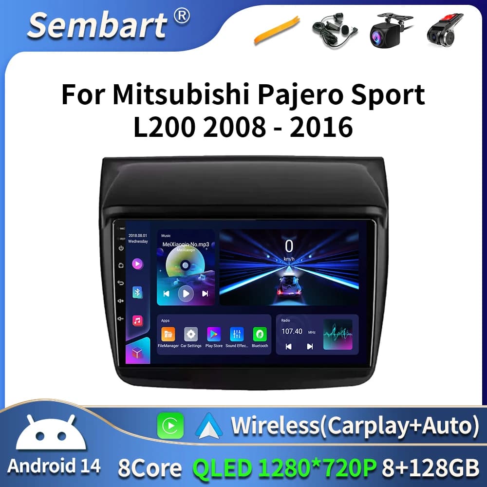 Android 16 Per Mitsubishi Pajero Sport L200 2008 - 2016 Triton 2006 - 2014 Android Auto Radio Lettore Video Multimediale stereo BT